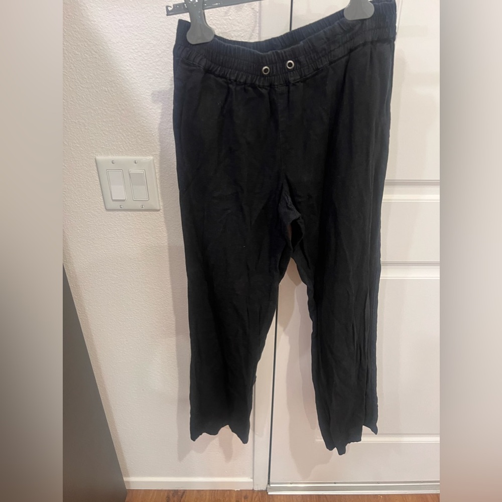 Black linen pants